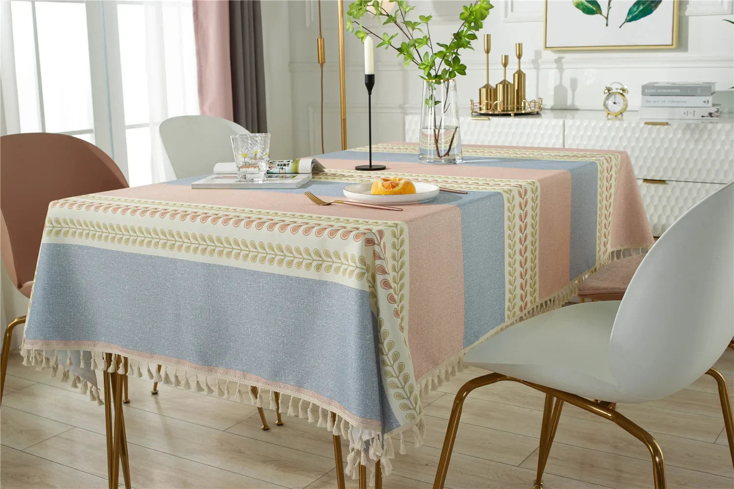 Nappe en coton imperméable – à larges rayures