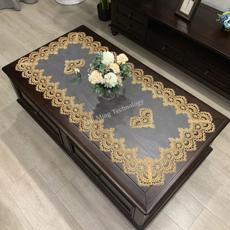 Nappe de table rectangulaire brodée