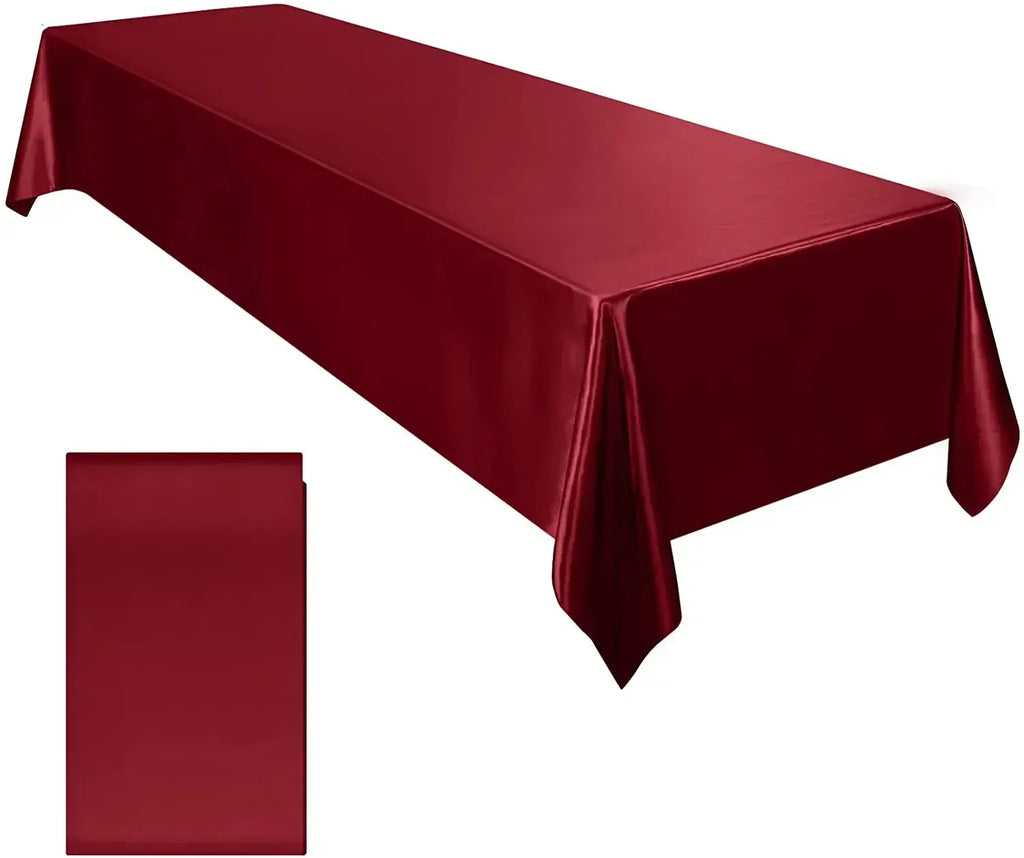 Nappe de table en satin - Rouge foncé