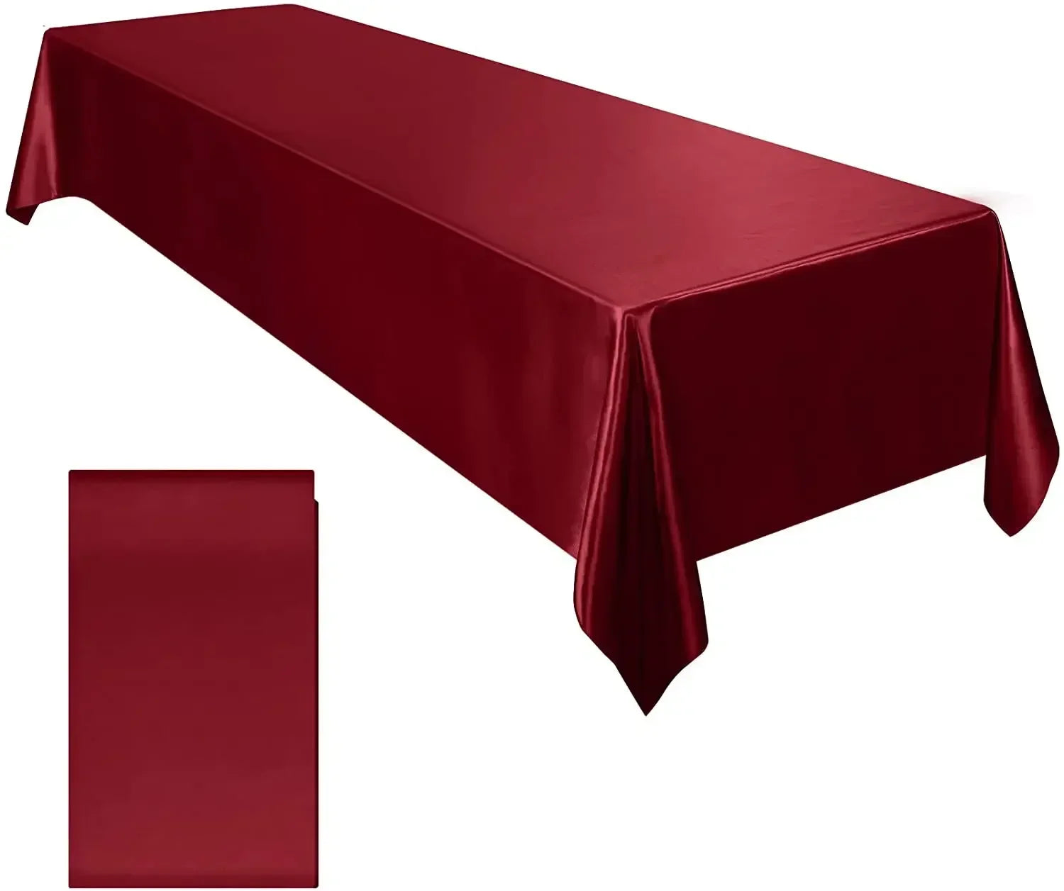 Nappe de table en satin - Rouge foncé