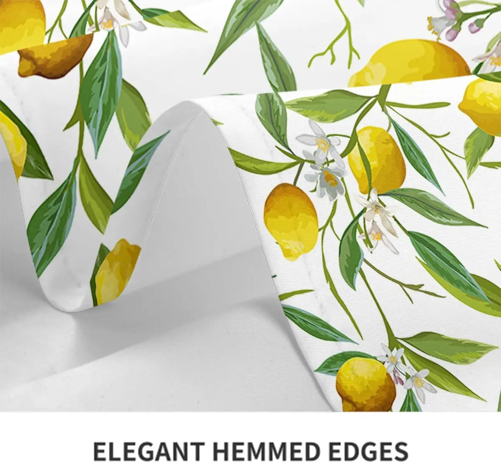 Nappe de table imperméable fleurs de citron jaune