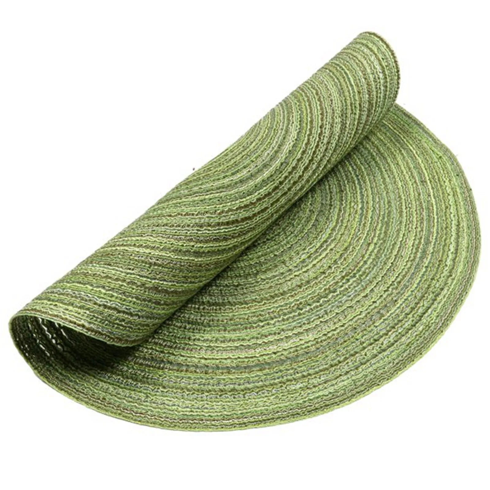 Lot de 4 napperons ronds tissés - Vert