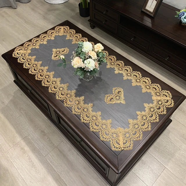 Nappe de table rectangulaire brodée