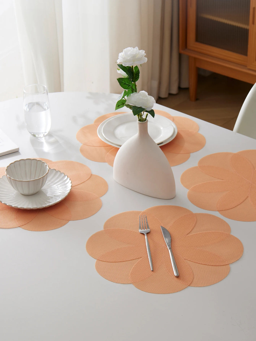 Lot de napperons en PVC antidérapants en Forme de fleurs