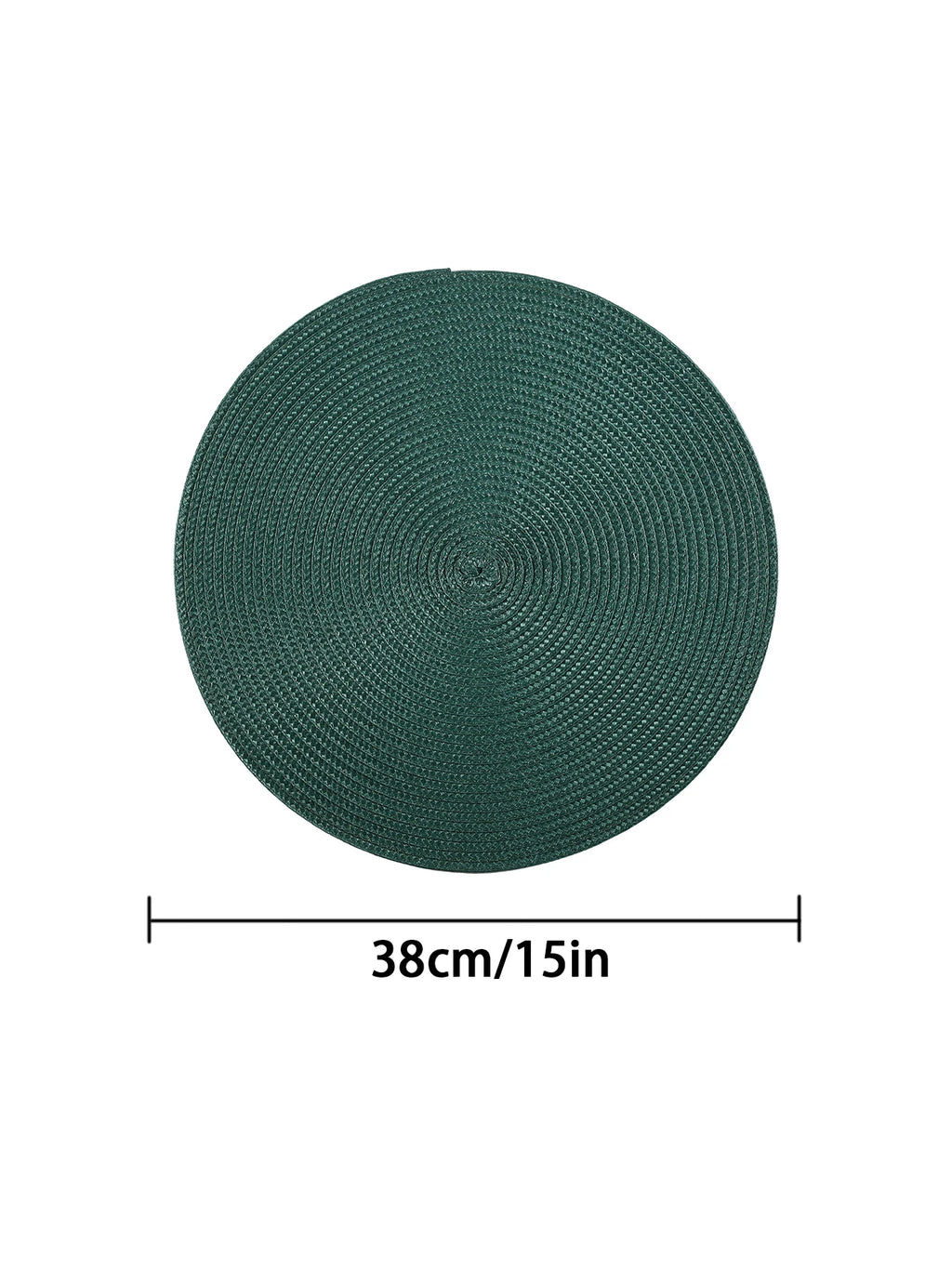 Lot de 4 napperons ronds tissés - Vert sapin