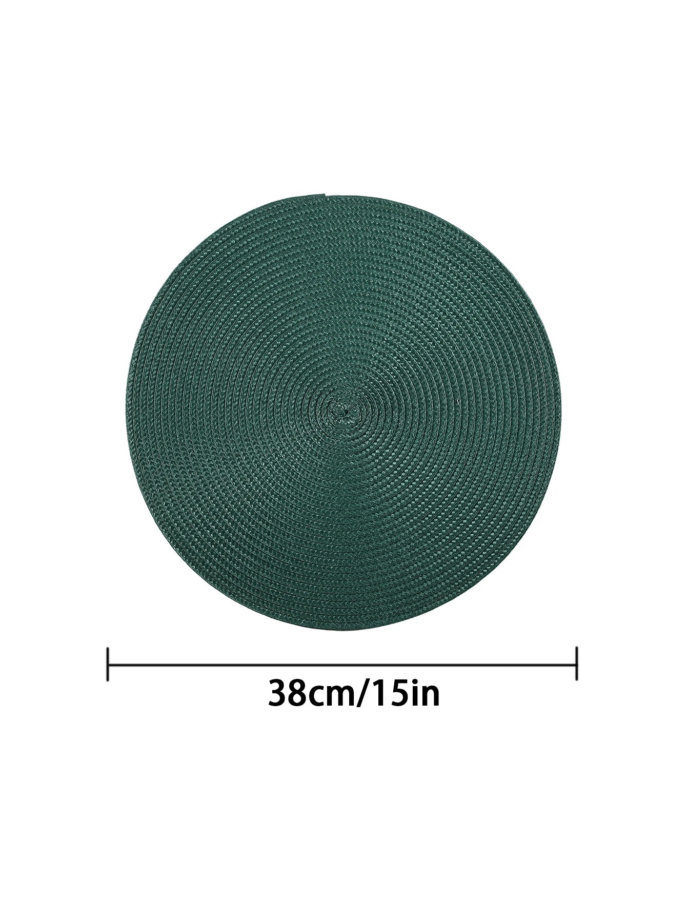 Lot de 4 napperons ronds tissés - Vert sapin