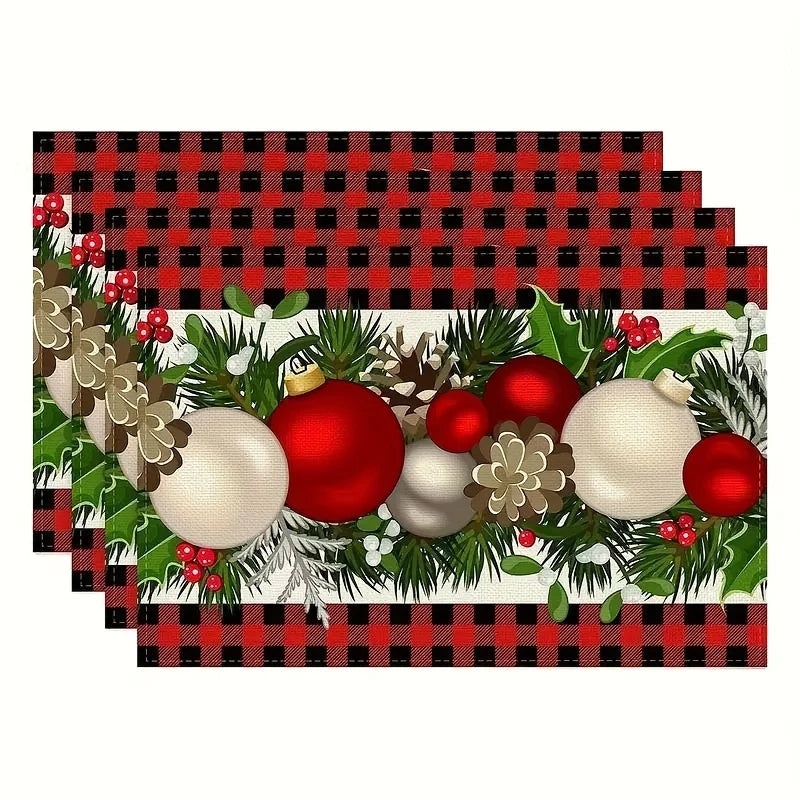 Lot de 4 napperons de noël