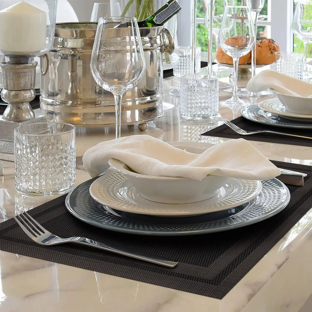 Lot de napperons en PVC anti-brûlure - Noir