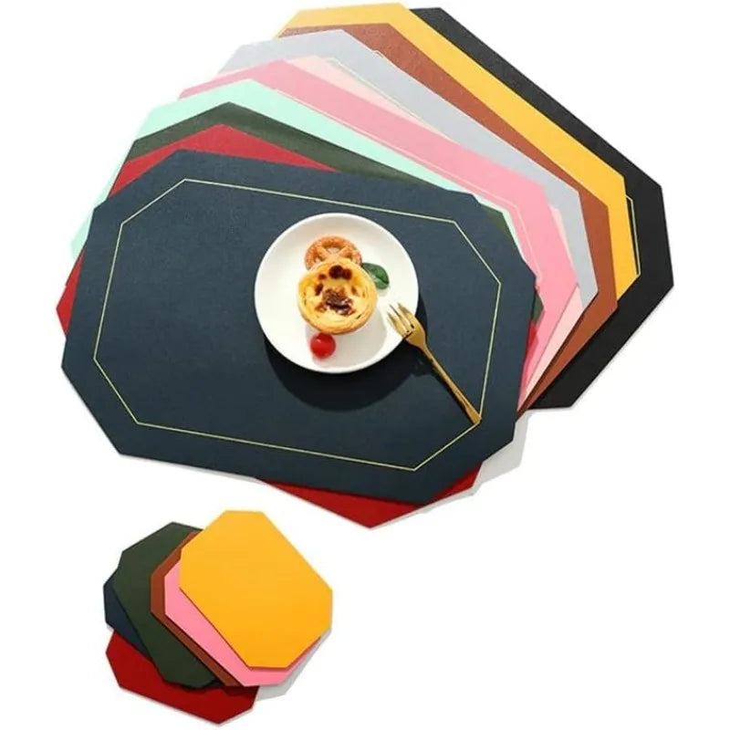 Lot de napperons antidérapants - Forme octogonale allongée