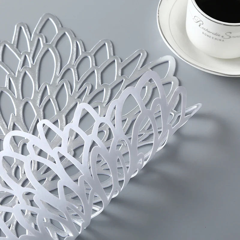 Lot de 6 Napperons en PVC - Argenté