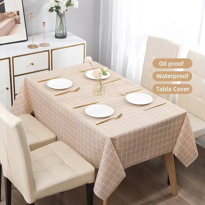 Nappe de table imperméable à carreaux pastel
