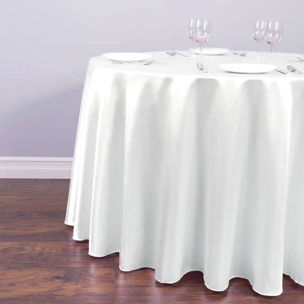 Nappe de table ronde en satin - Beige
