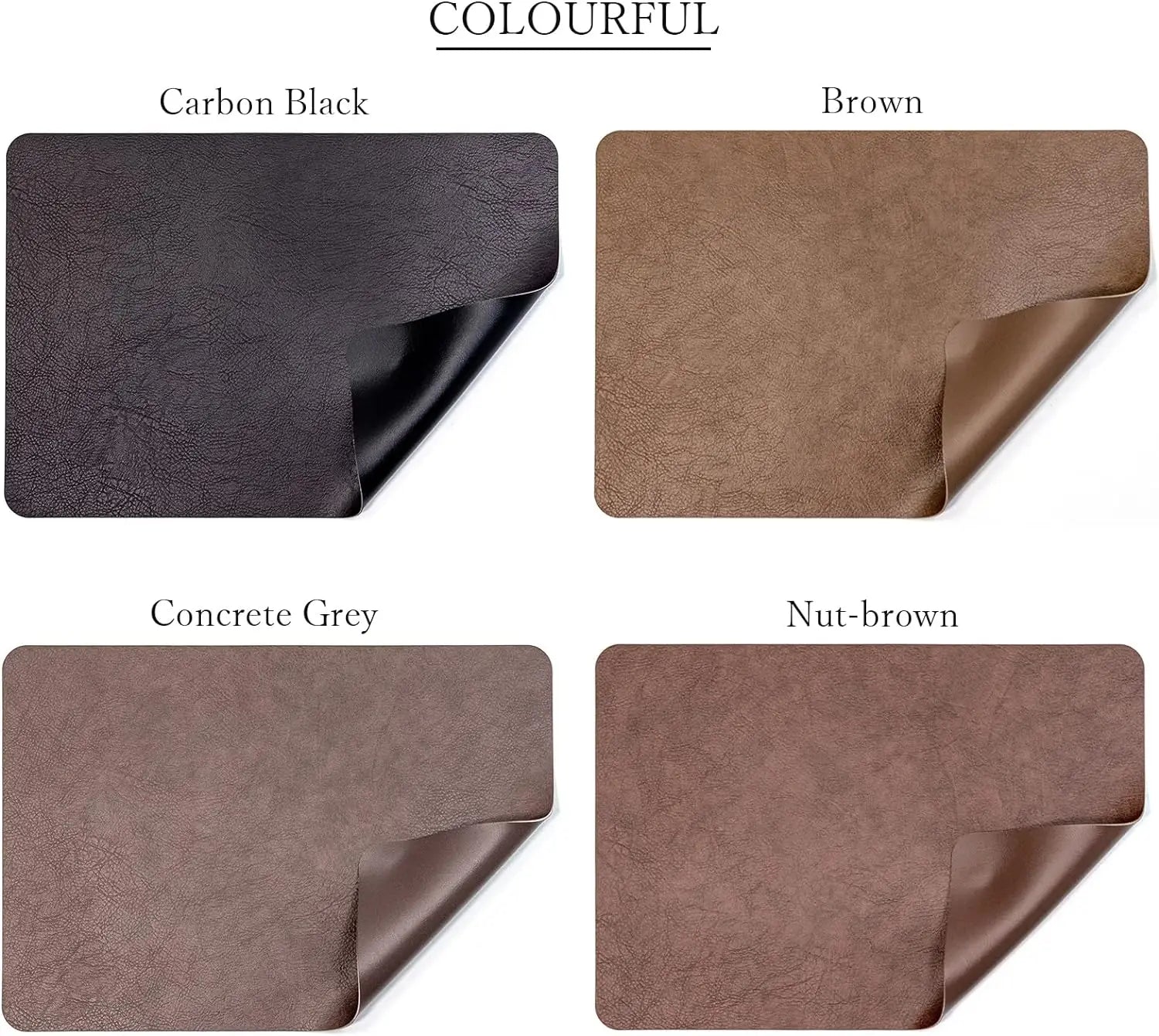 Lot de napperons en similicuir antidérapants résistants à la chaleur