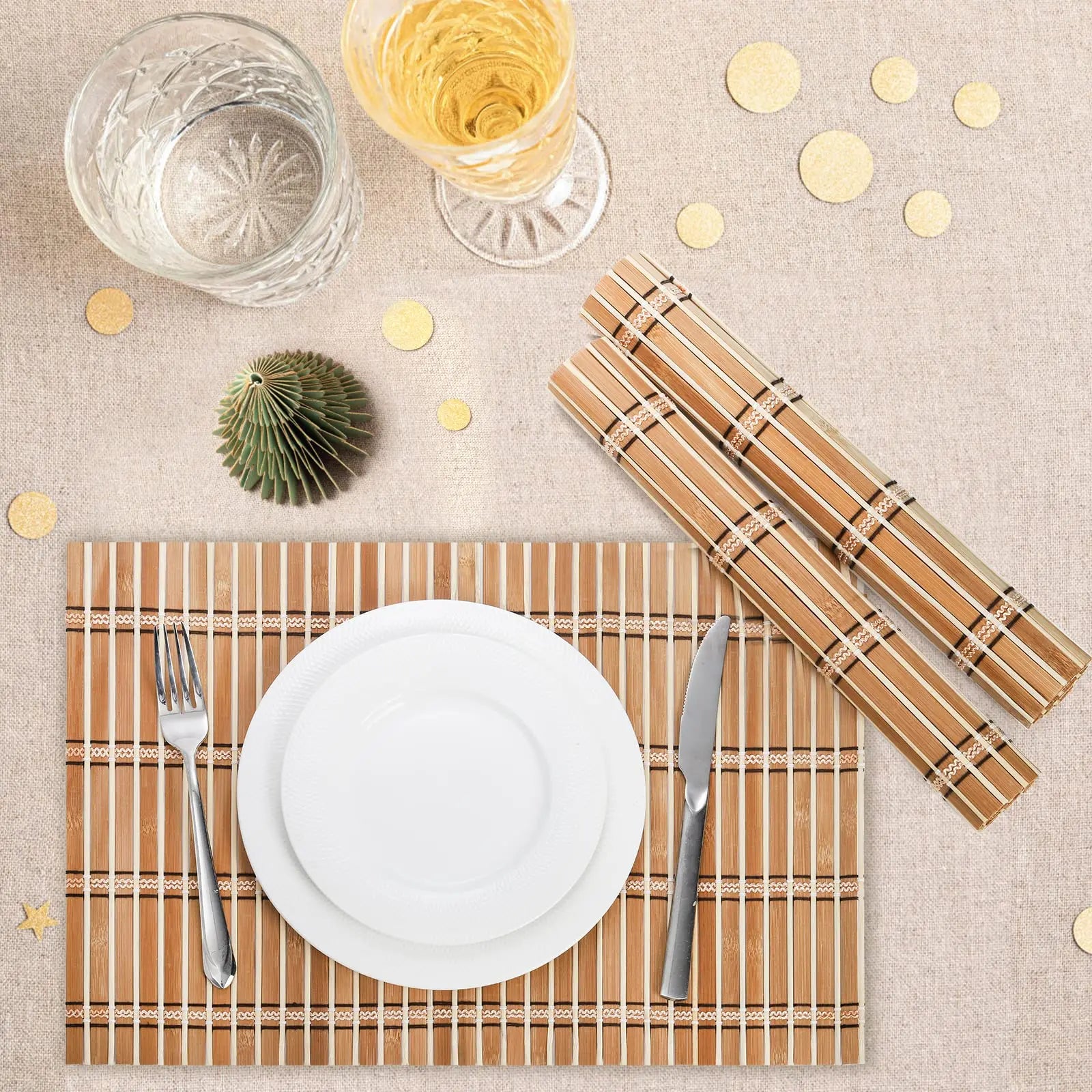 Lot de 4 napperons en bambou
