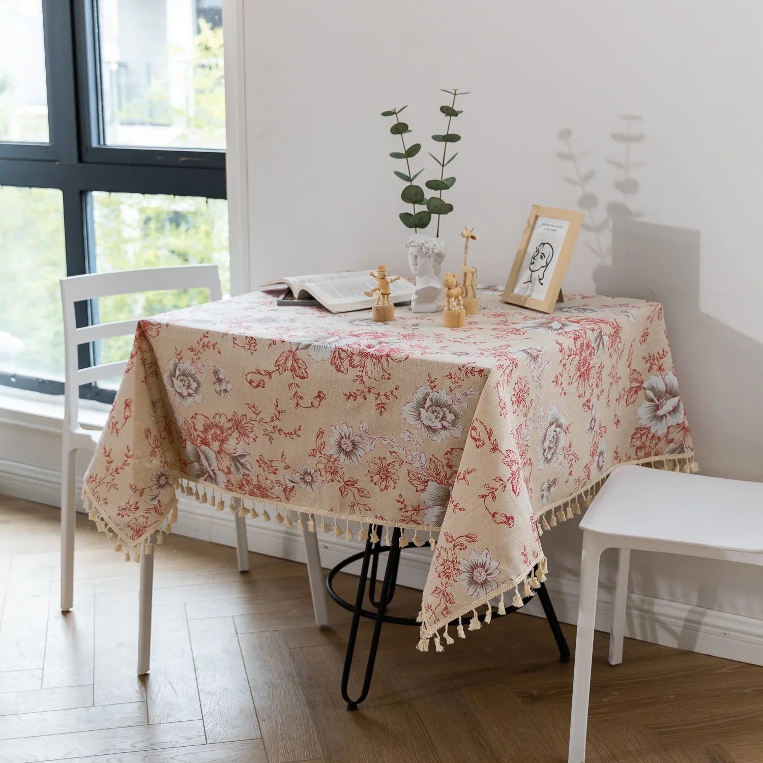 Nappe en lin imprimé florale