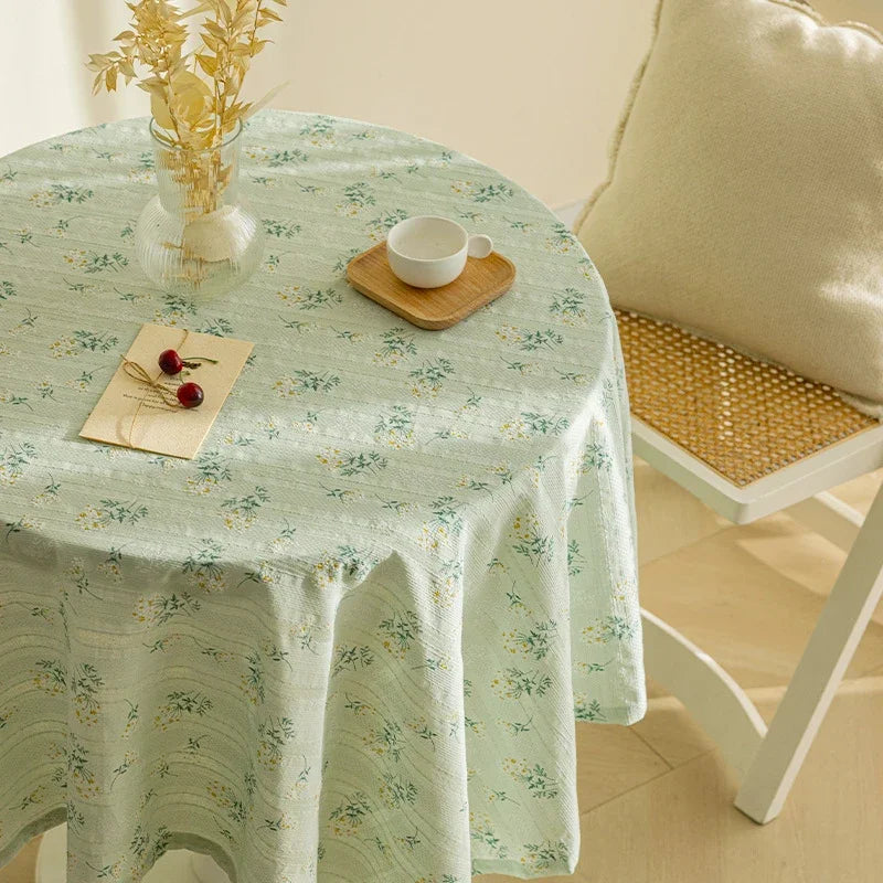 Nappe ronde en coton - Vert sauge