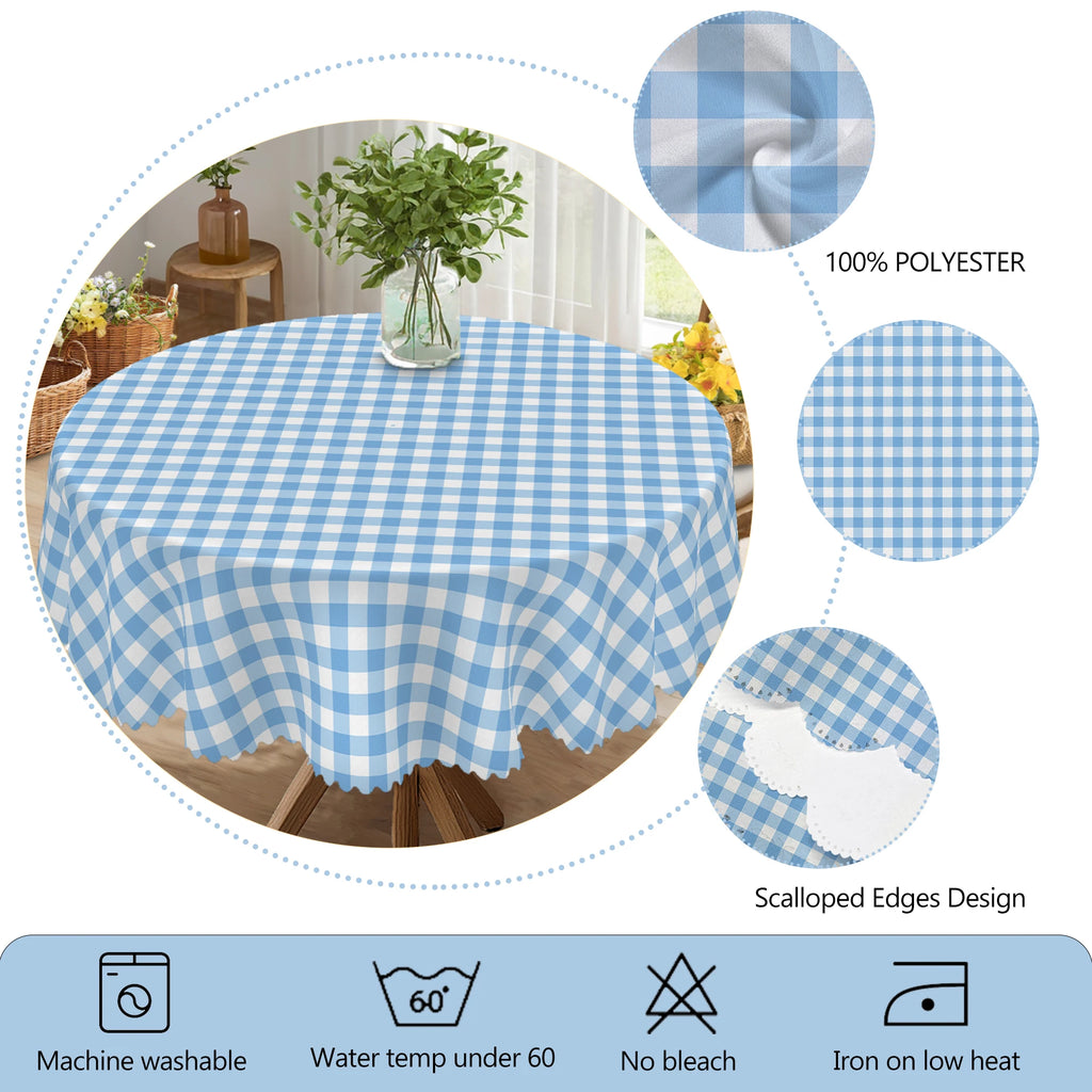 Nappe de table Imperméable à carreaux bleu et blanc