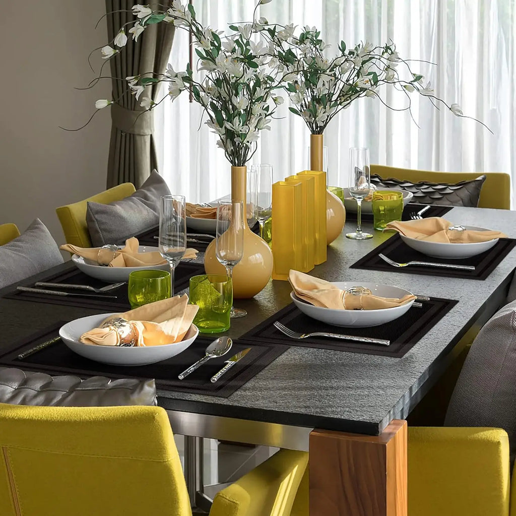 Lot de napperons en PVC anti-brûlure - Noir