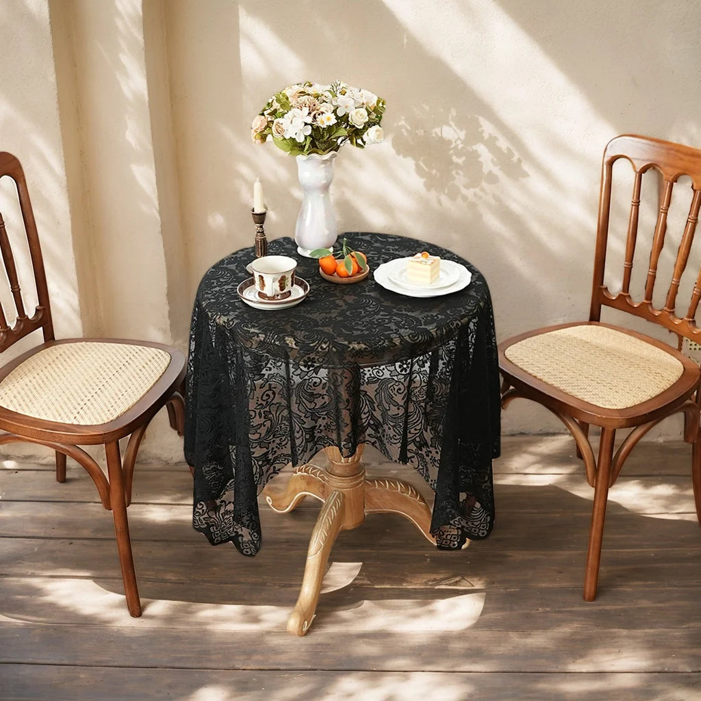 Nappe de table en dentelle - Noir