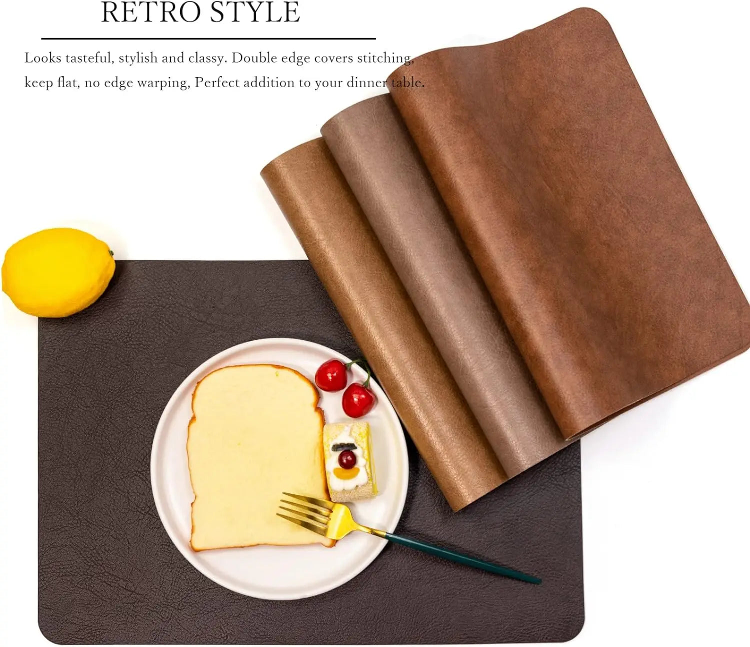 Lot de napperons en similicuir antidérapants résistants à la chaleur