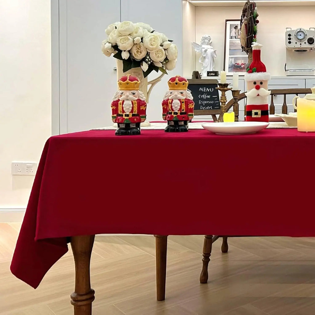 Nappe de table effet velours - Rouge