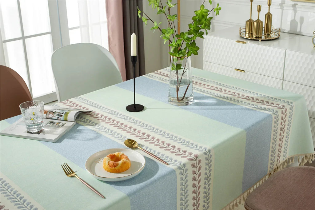 Nappe en coton imperméable – à larges rayures