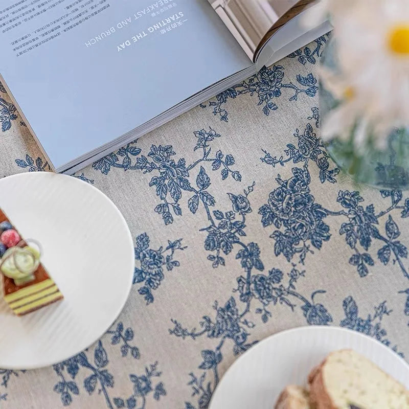 Nappe en lin imprimé florale