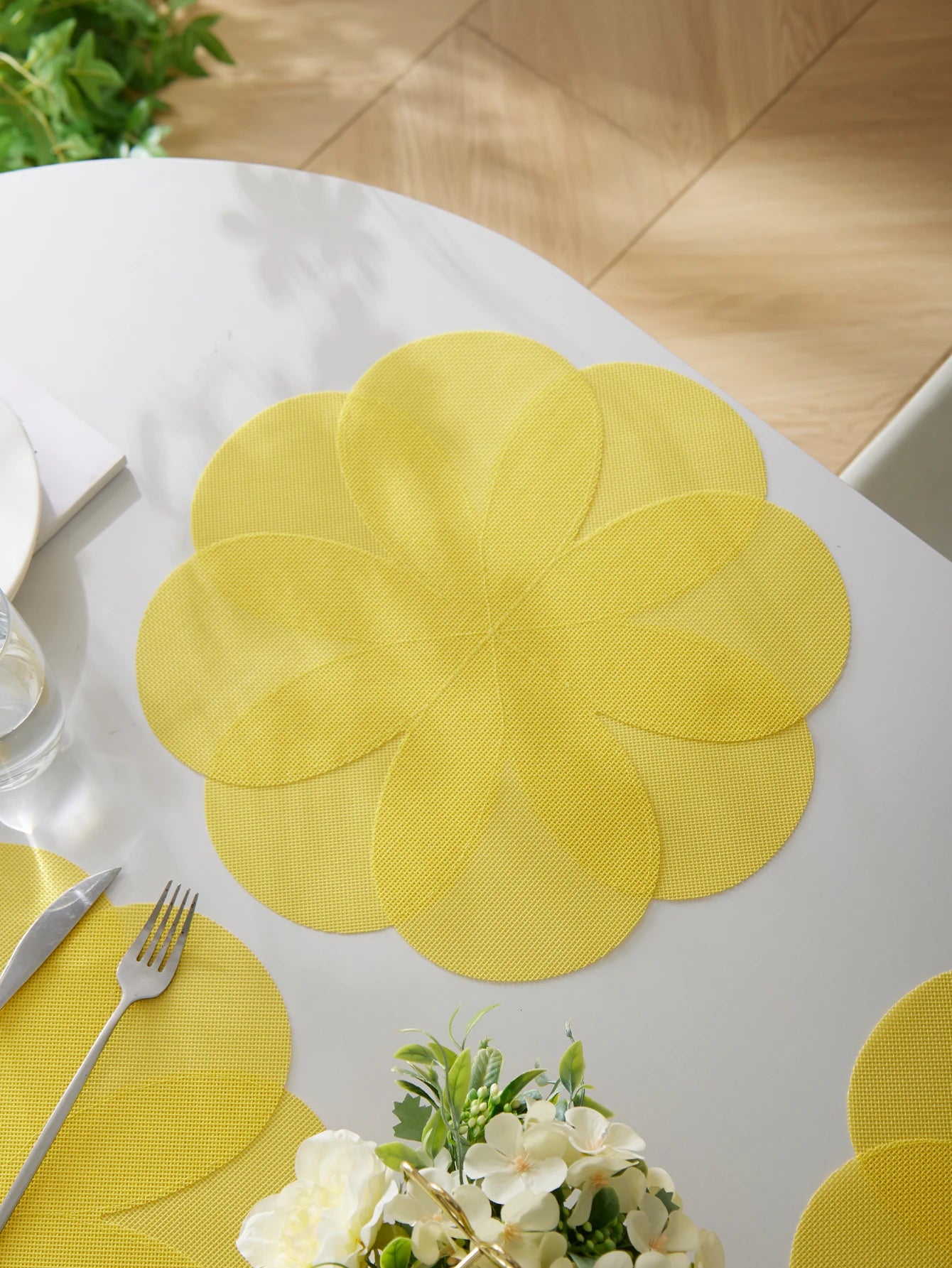 Lot de napperons en PVC antidérapants en Forme de fleurs