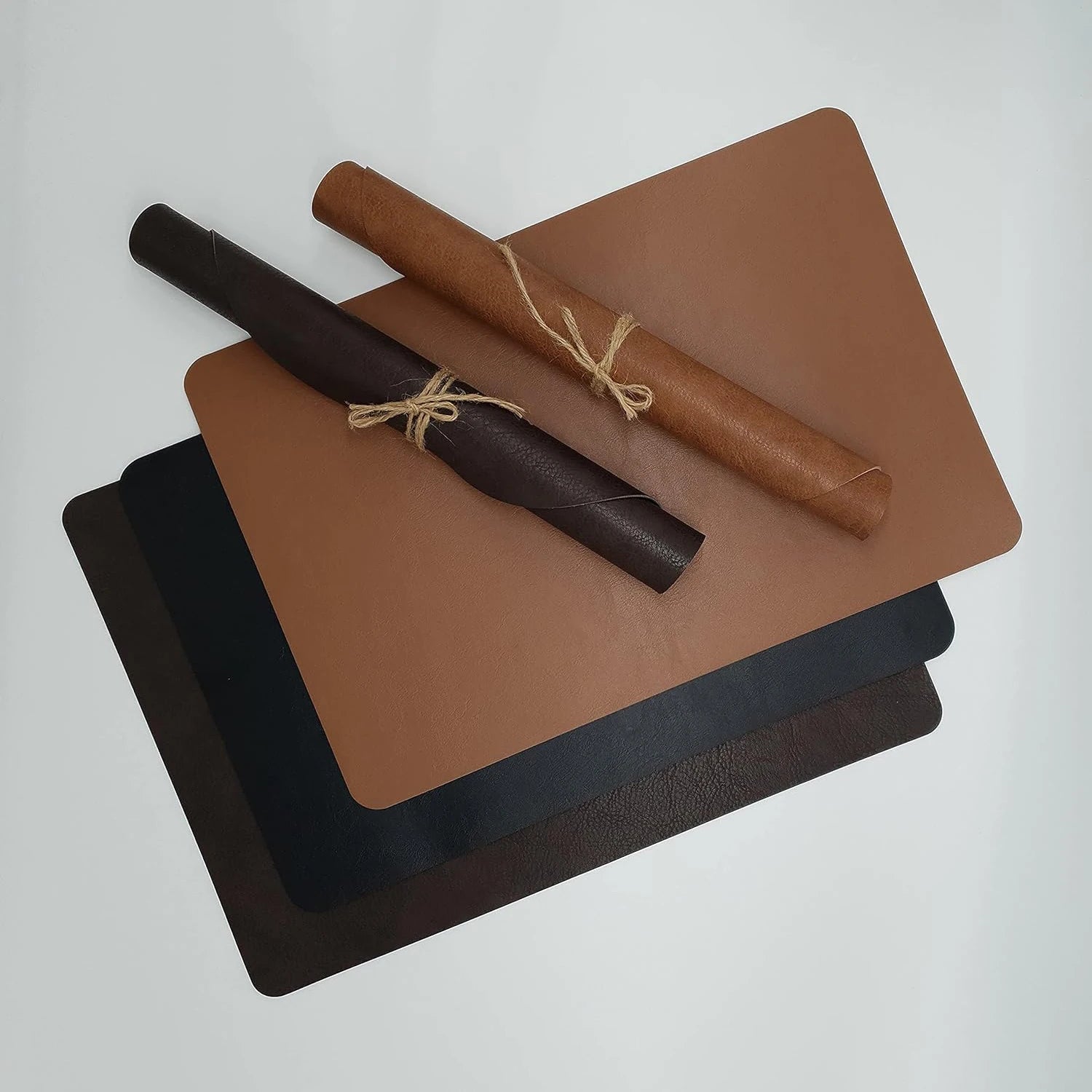 Lot de napperons en similicuir antidérapants résistants à la chaleur