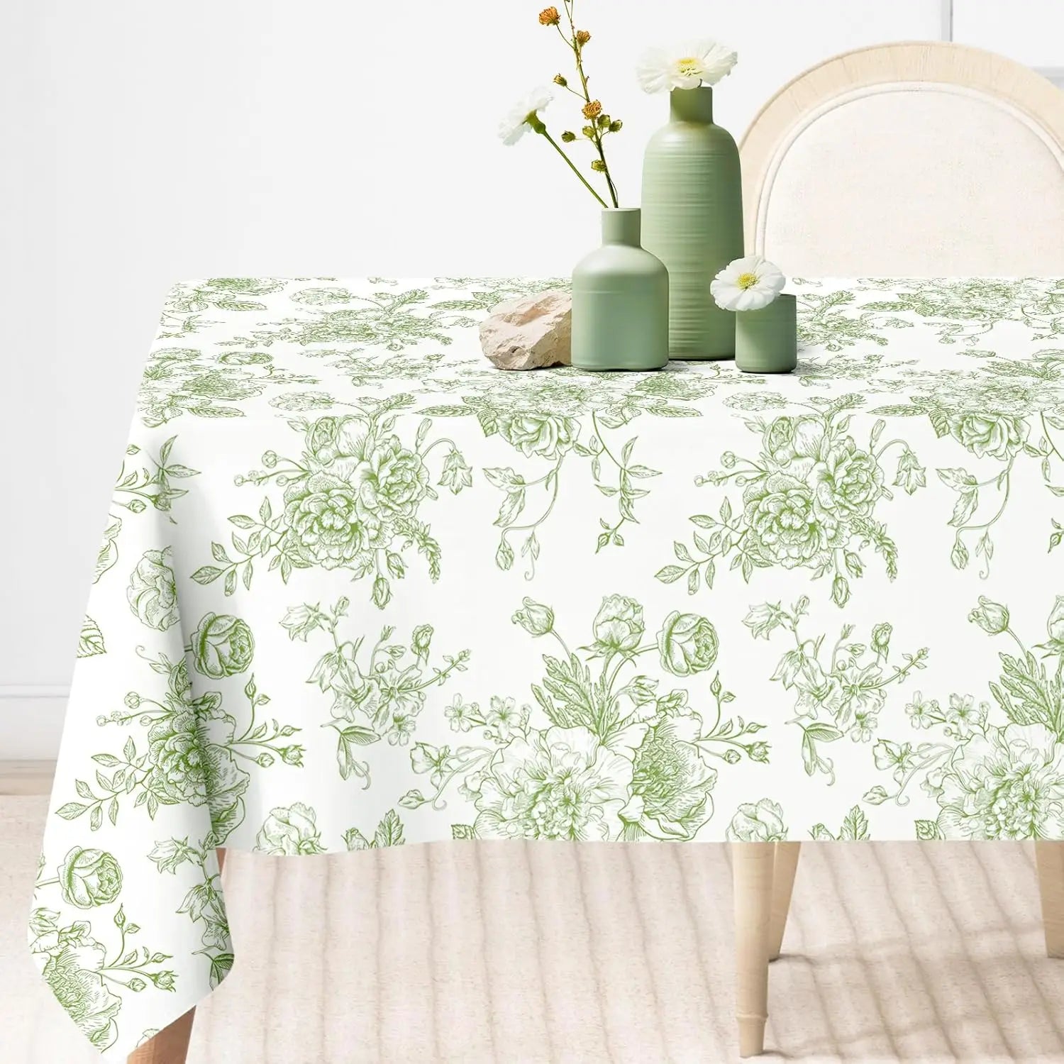 Nappe de table imperméable en porcelaine florale