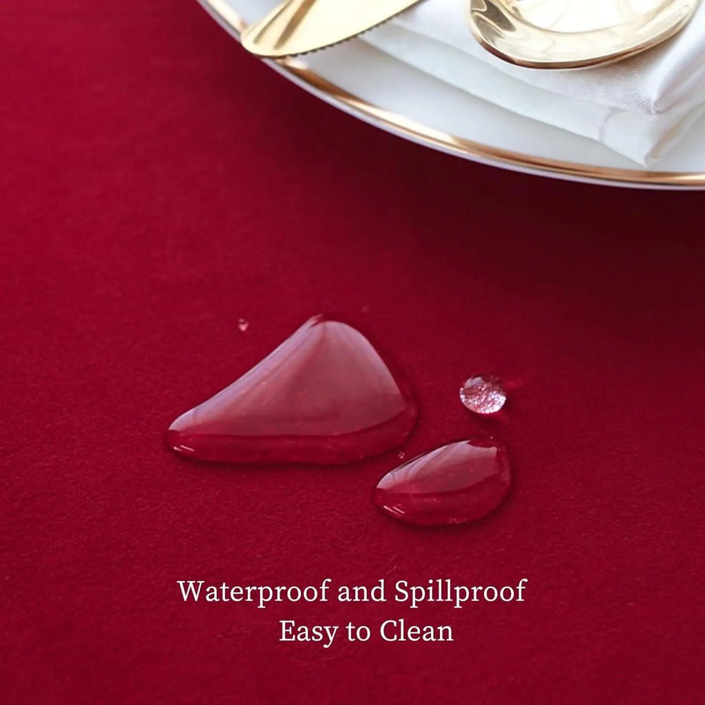 Nappe de table effet velours - Rouge