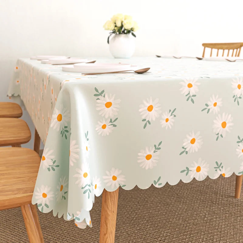 Nappe de table en PVC Imperméable imprimée à fleurs