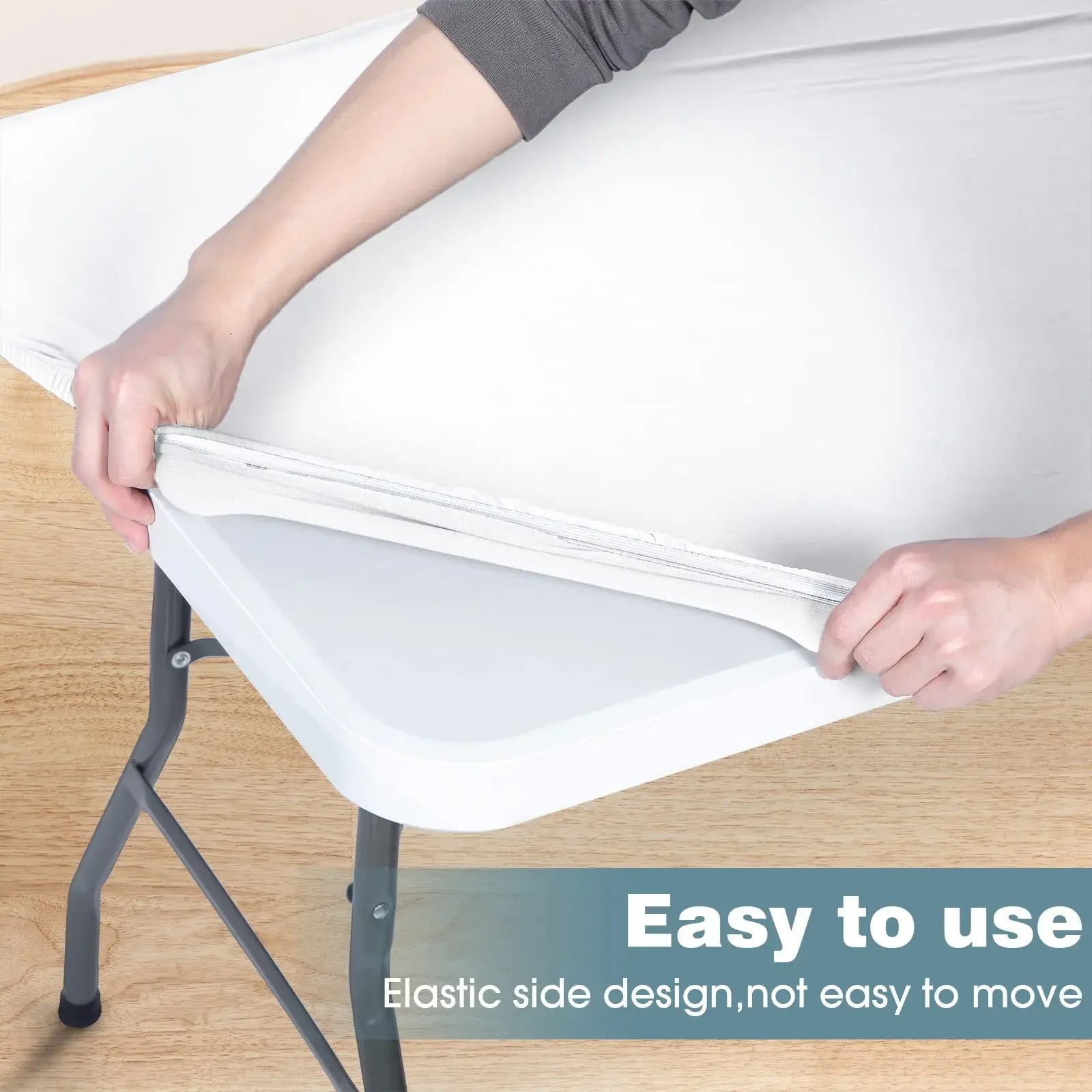 Nappe de table rectangulaire extensible - Blanc