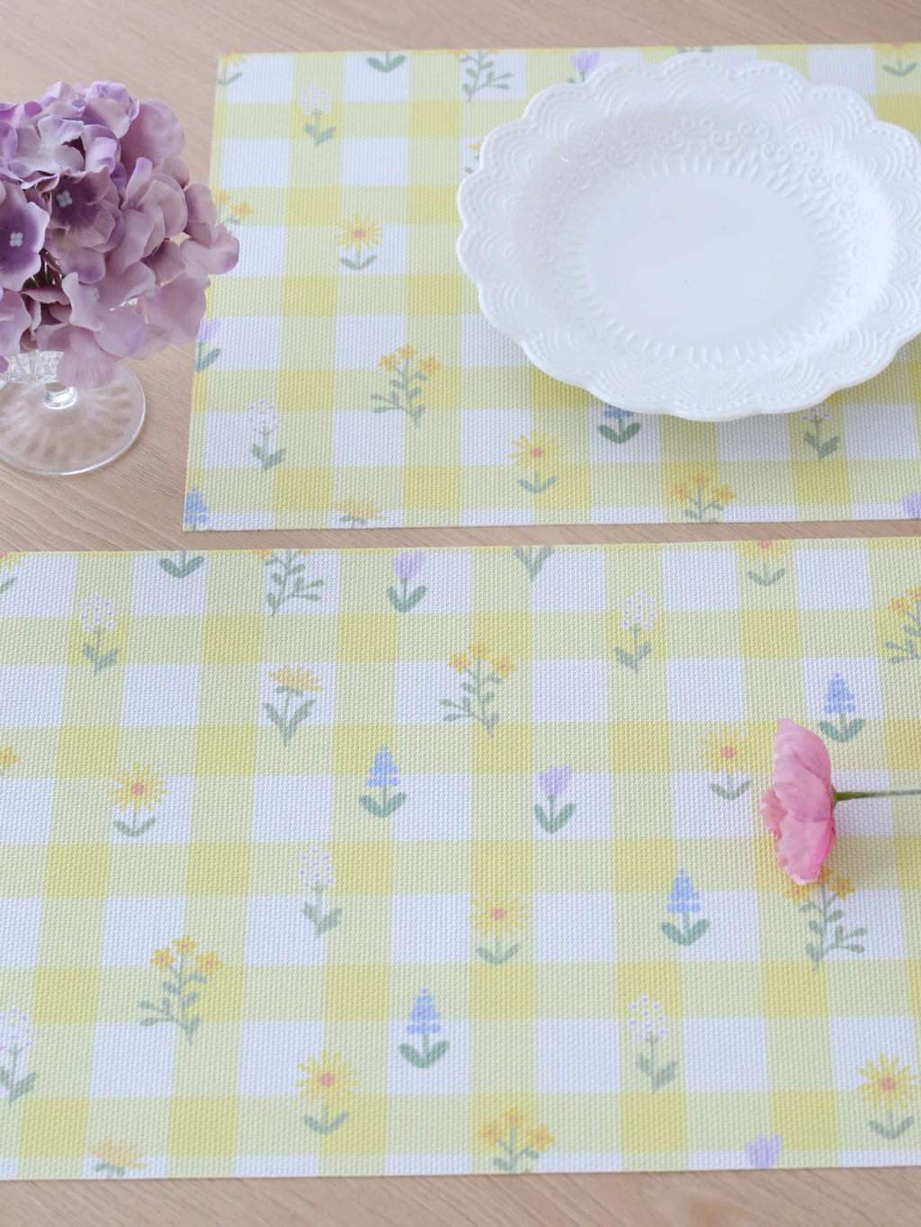 Lot de napperons antidérapants résistants à la chaleur imprimé floral