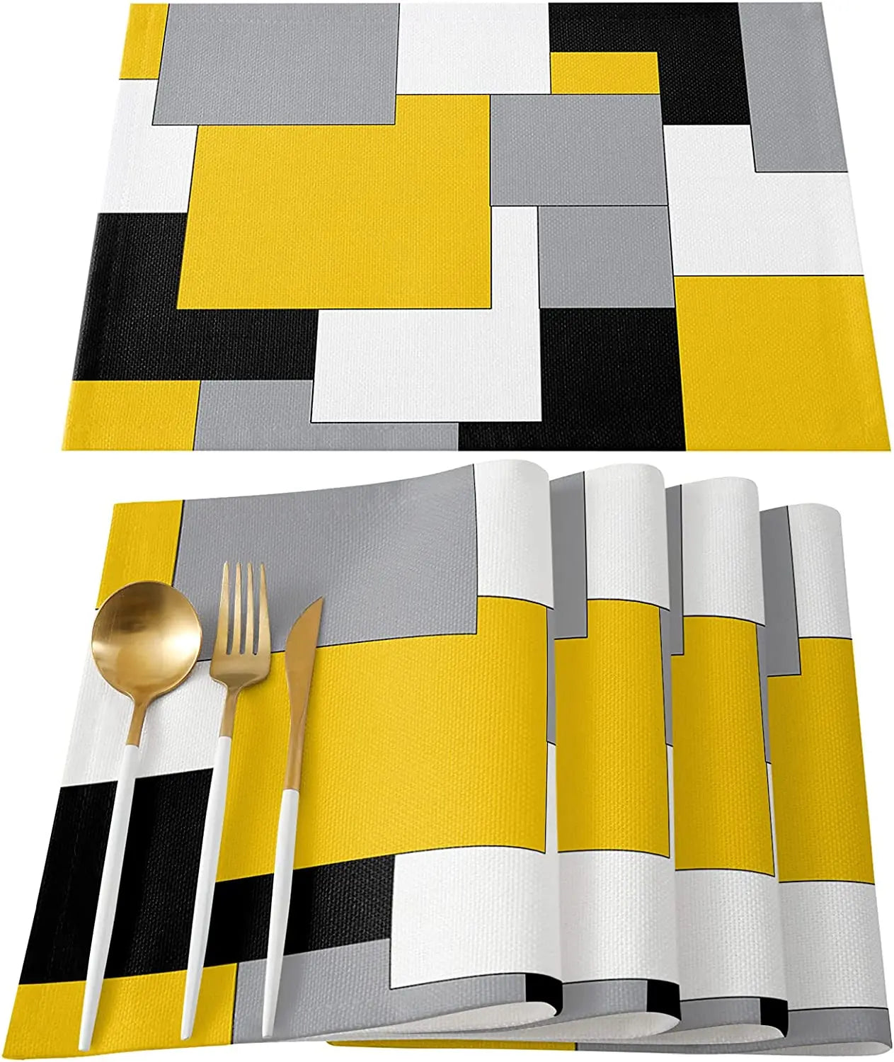 Lot de 4 napperons à motifs géométriques