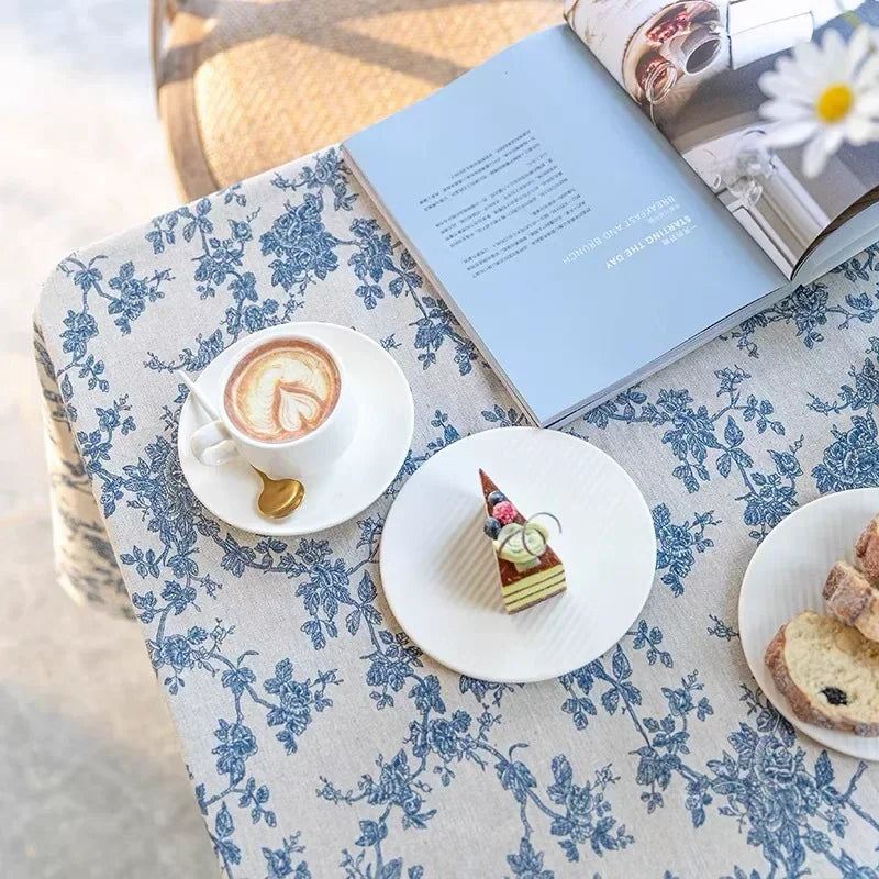 Nappe en lin imprimé florale