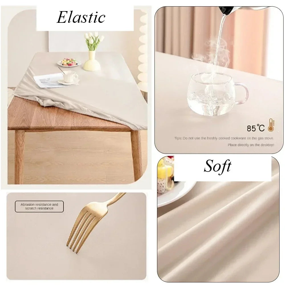 Nappe de table rectangulaire extensible - Beige