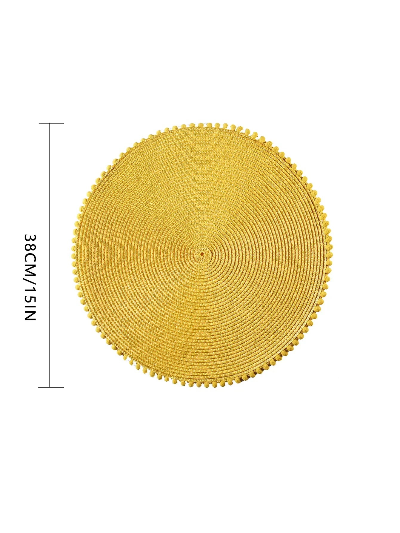 Lot de 4 napperons ronds tressés - Jaune