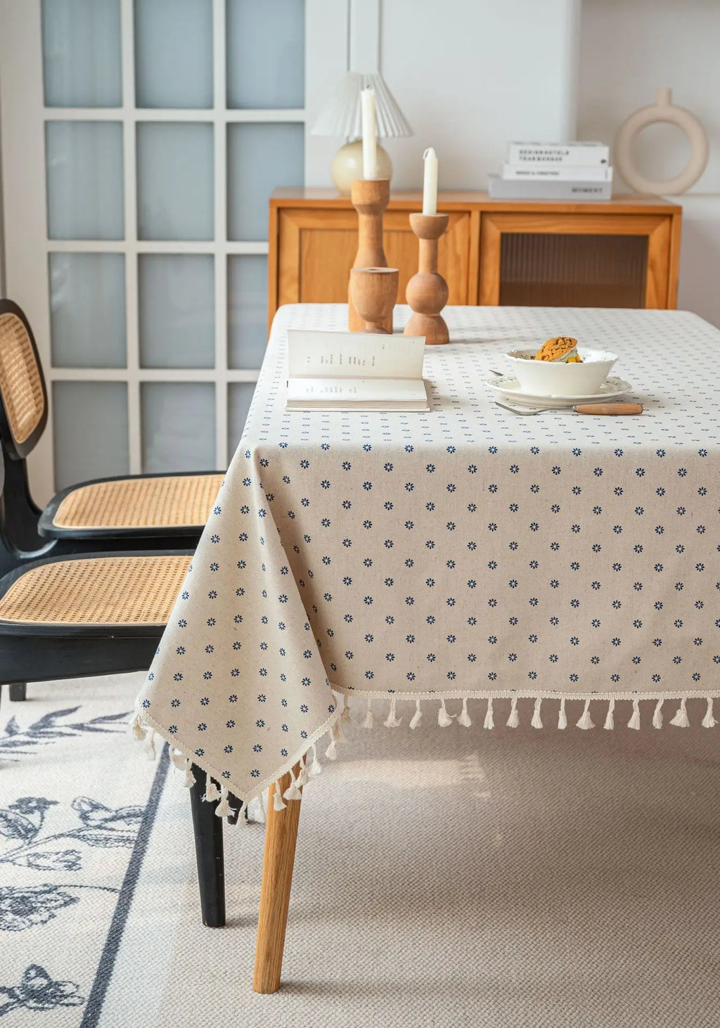 Nappe en lin imprimé petites fleurs