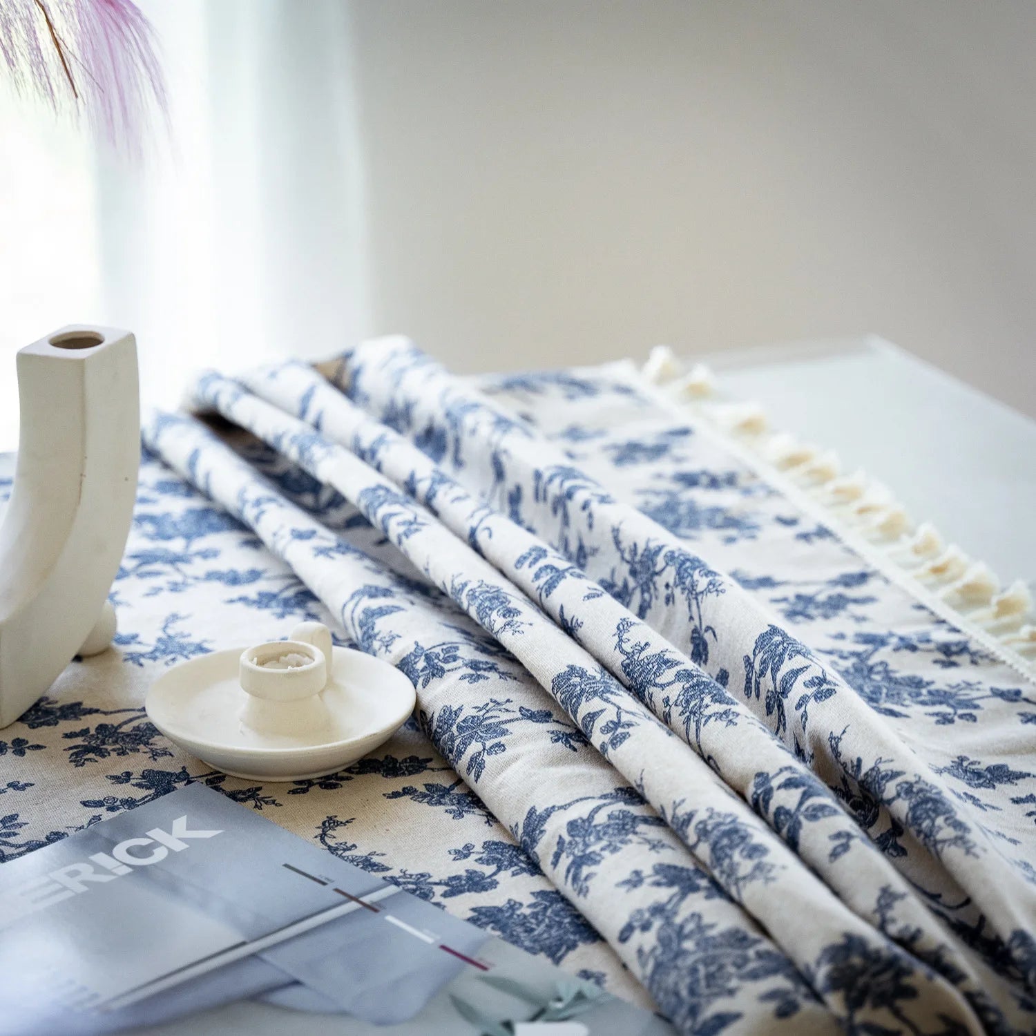 Nappe en lin imprimé florale