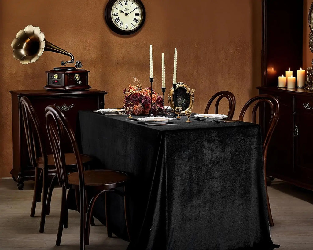 Nappe de table effet velours - Noir