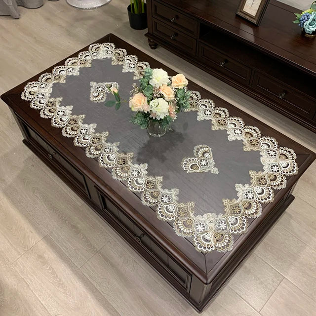 Nappe de table rectangulaire brodée