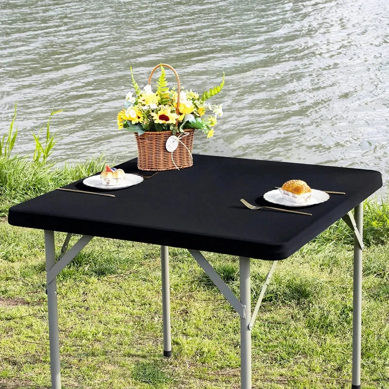 Nappe de table carrée extensible - Noir