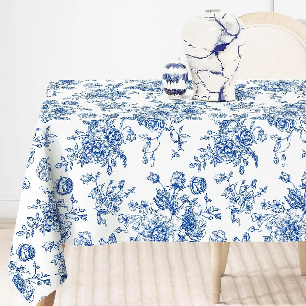 Nappe de table imperméable en porcelaine florale