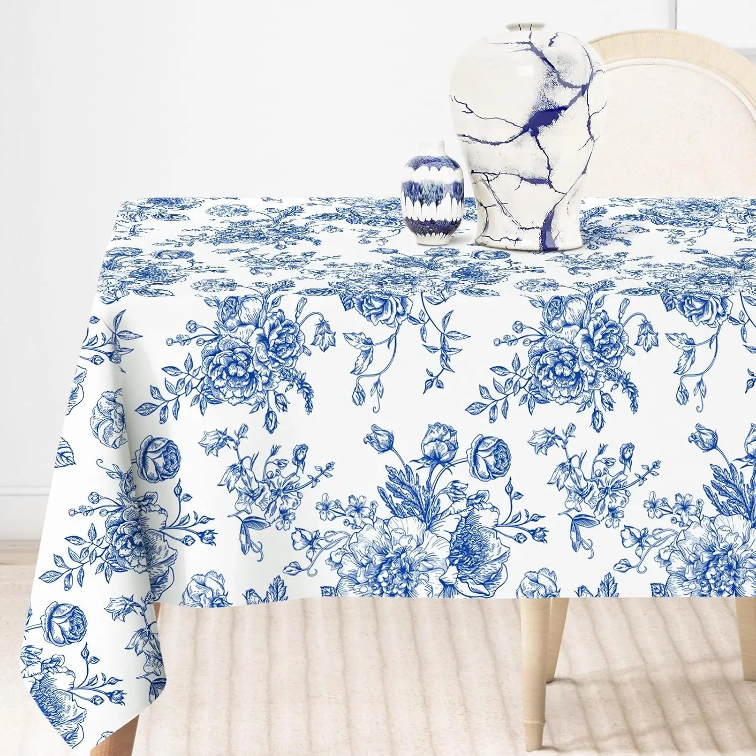Nappe de table imperméable en porcelaine florale