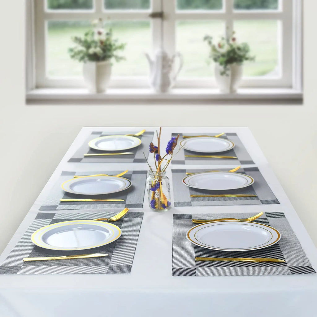 Lot de napperons en PVC anti-brûlure - Gris