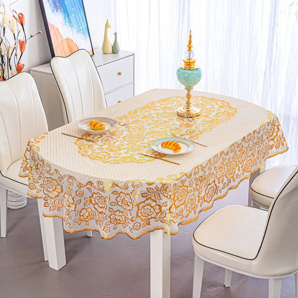Nappe de table ovale brodée