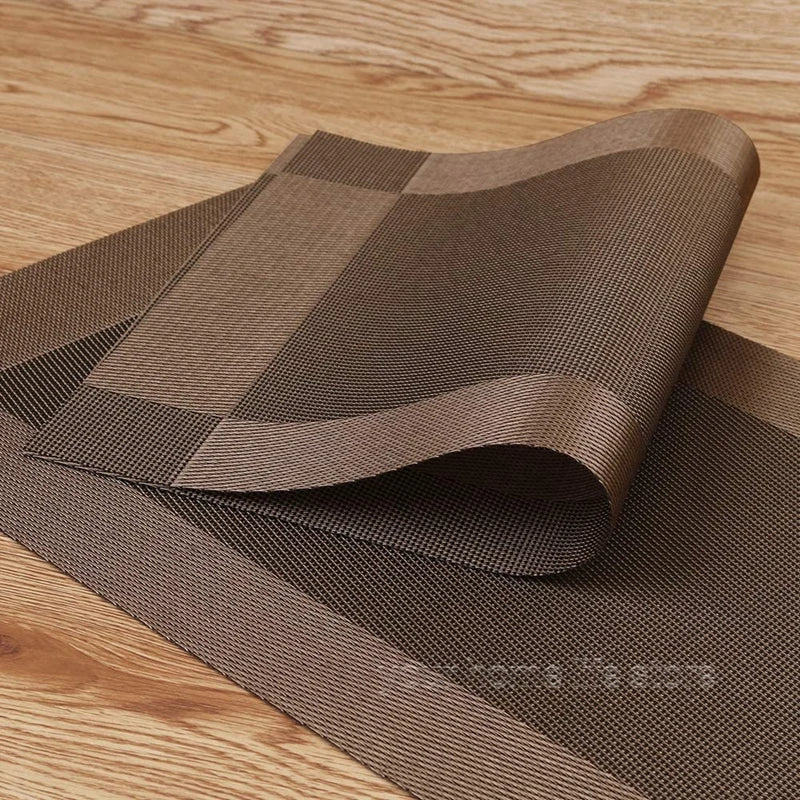 Lot de napperons en PVC anti-brûlure - Marron