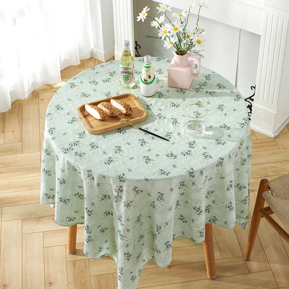 Nappe ronde en coton - Vert sauge