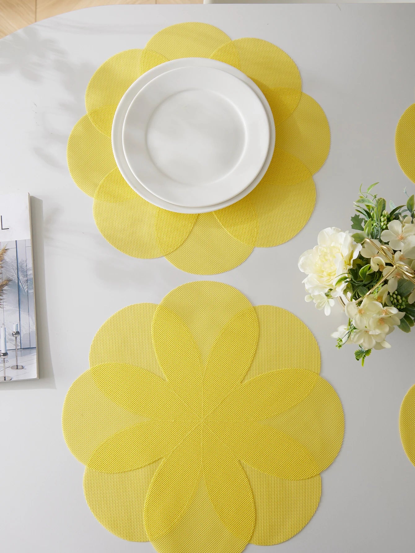 Lot de napperons en PVC antidérapants en Forme de fleurs